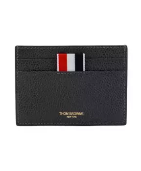 Кожаный кошелек с трехцветной вставкой Thom Browne, серый