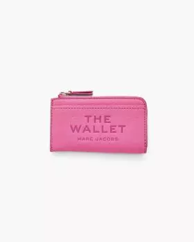 Кожаный кошелек с застежкой-молнией сверху Marc Jacobs, цвет Bow Pink