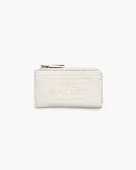 Кожаный кошелек с застежкой-молнией сверху Marc Jacobs, цвет Cotton