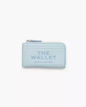 Кожаный кошелек с застежкой-молнией сверху Marc Jacobs, цвет Cloud Blue
