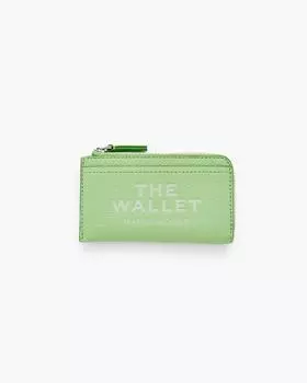 Кожаный кошелек с застежкой-молнией сверху Marc Jacobs, цвет Peppermint