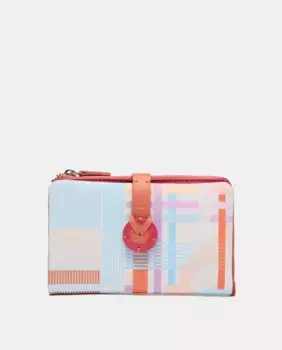 Кожаный кошелек среднего размера с геометрическим принтом Abbacino, фуксия