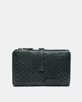 Кожаный кошелек среднего синего цвета Abbacino, синий