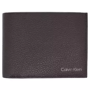 Кожаный кошелек теплый двойной. Calvin Klein, коричневый