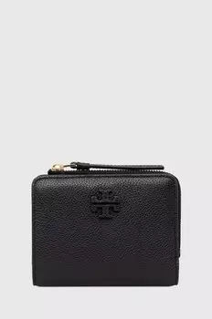Кожаный кошелек Tory Burch McGraw Bi-Fold, черный