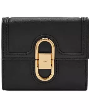 Кожаный кошелек тройного сложения Avondale Fossil, черный