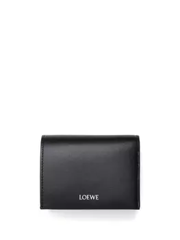 Кожаный кошелек тройного сложения LOEWE, черный