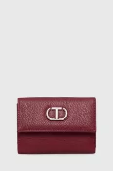 Кожаный кошелек Twinset, бордовый