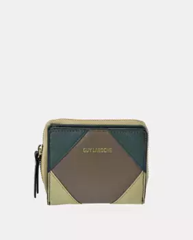 Кожаный кошелек в стиле пэчворк Guy Laroche, зеленый