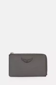 Кожаный кошелек Zadig&Voltaire, серый