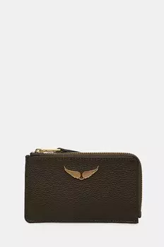 Кожаный кошелек Zadig&Voltaire, зеленый