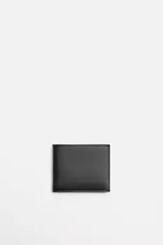 Кожаный кошелек ZARA, черный