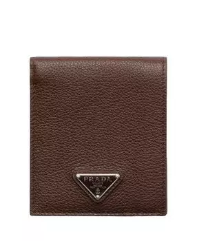 Кожаный кошелёк Prada, коричневый