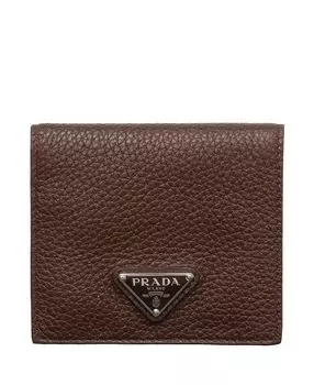 Кожаный кошелёк Prada, коричневый