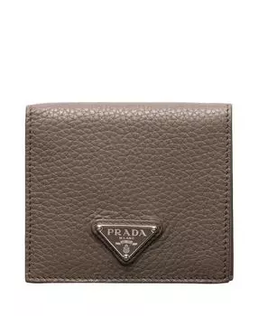 Кожаный кошелёк Prada, серый