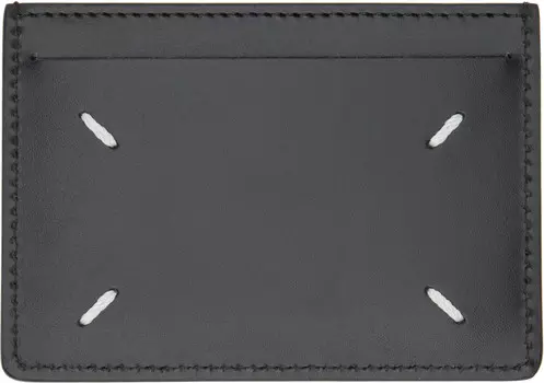 Кожаный маленький держатель для карт Maison Margiela, черный