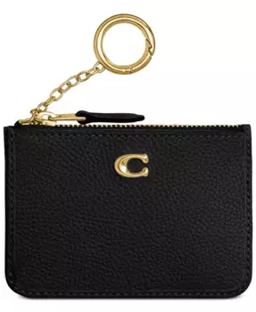 Кожаный мини-чехол для карт Essential ID Card Case COACH, черный