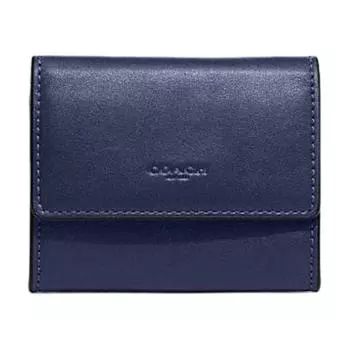 Кожаный мини-холдер для карточек, цвет морской волны, женский COACH