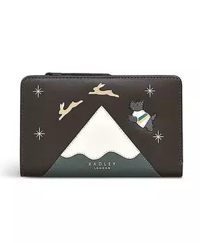 Кожаный мини-кошелек двойного сложения Mountain Hopping Radley London, коричневый