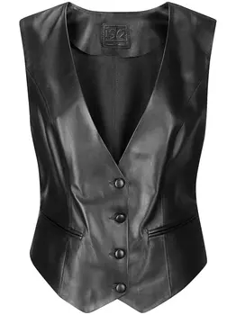 Кожаный мини-жилет Desa 1972, черный