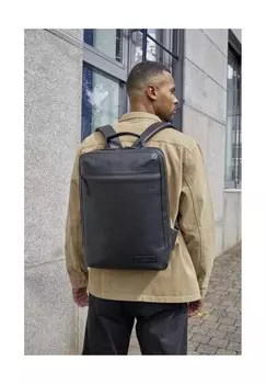 Кожаный мужской рюкзак на двусторонней молнии JOST, черный