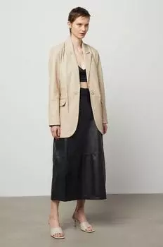 Кожаный пиджак Answear Lab, бежевый