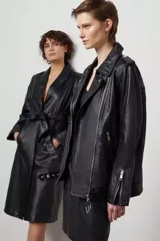 Кожаный пиджак Answear Lab, черный
