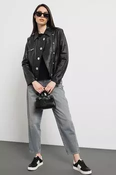 Кожаный пиджак Armani Exchange, черный