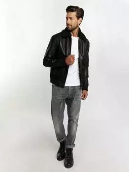 Кожаный пиджак Dreimaster, черный