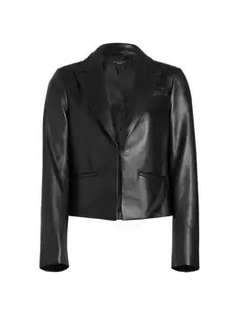 Кожаный пиджак Elle с ягненком Rag & Bone, черный
