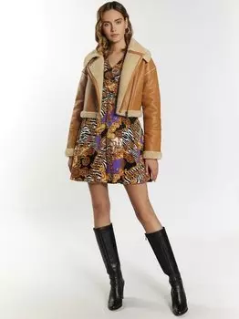 Кожаный пиджак Faina, коричневый