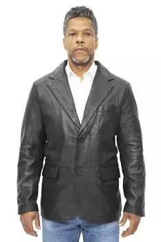 Кожаный пиджак hamilton на двух пуговицах Infinity Leather, черный