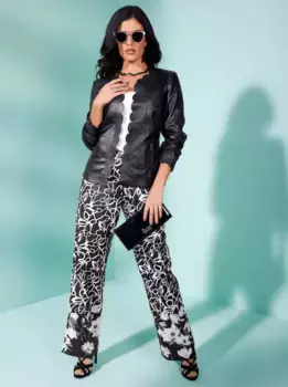 Кожаный пиджак Inspirations "Leather Blazer" Inspirationen, черный