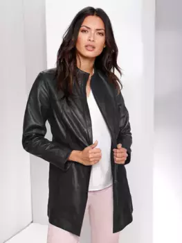 Кожаный пиджак Mainpol "Leather Blazer", антрацит
