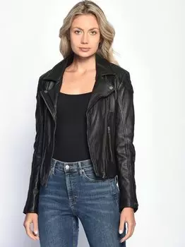 Кожаный пиджак Maze, черный