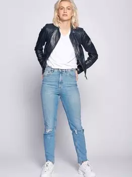 Кожаный пиджак Maze, синий