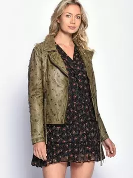 Кожаный пиджак Maze, зеленый