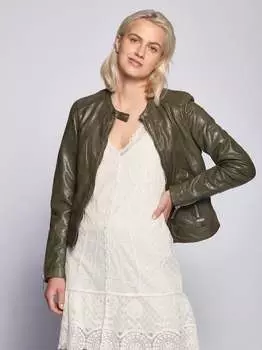 Кожаный пиджак Maze, зеленый