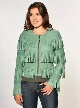 Кожаный пиджак Maze, зеленый