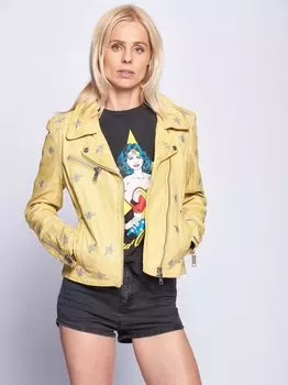 Кожаный пиджак Maze, желтый
