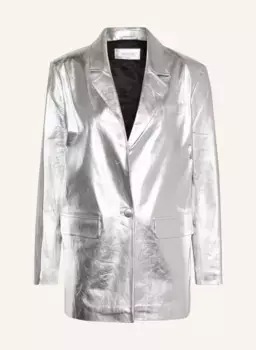 Кожаный пиджак Mrs & Hugs, серебряный