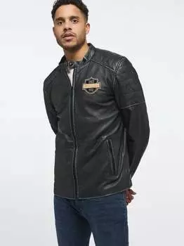 Кожаный пиджак Mustang, черный