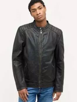 Кожаный пиджак Mustang, черный