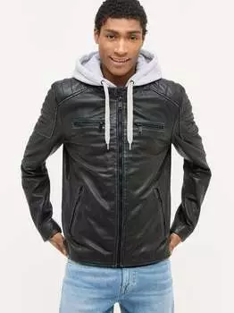 Кожаный пиджак Mustang, черный