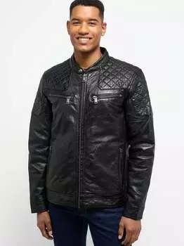 Кожаный пиджак Mustang, черный