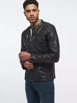 Кожаный пиджак Mustang, черный