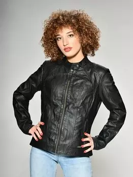 Кожаный пиджак Mustang, черный