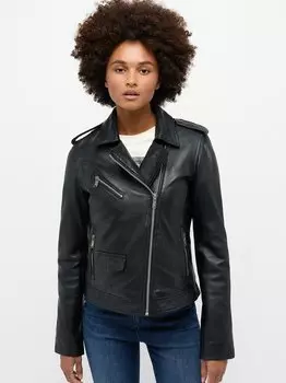 Кожаный пиджак Mustang, черный