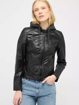 Кожаный пиджак Mustang, черный