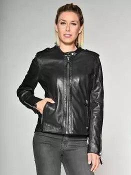 Кожаный пиджак Mustang, черный